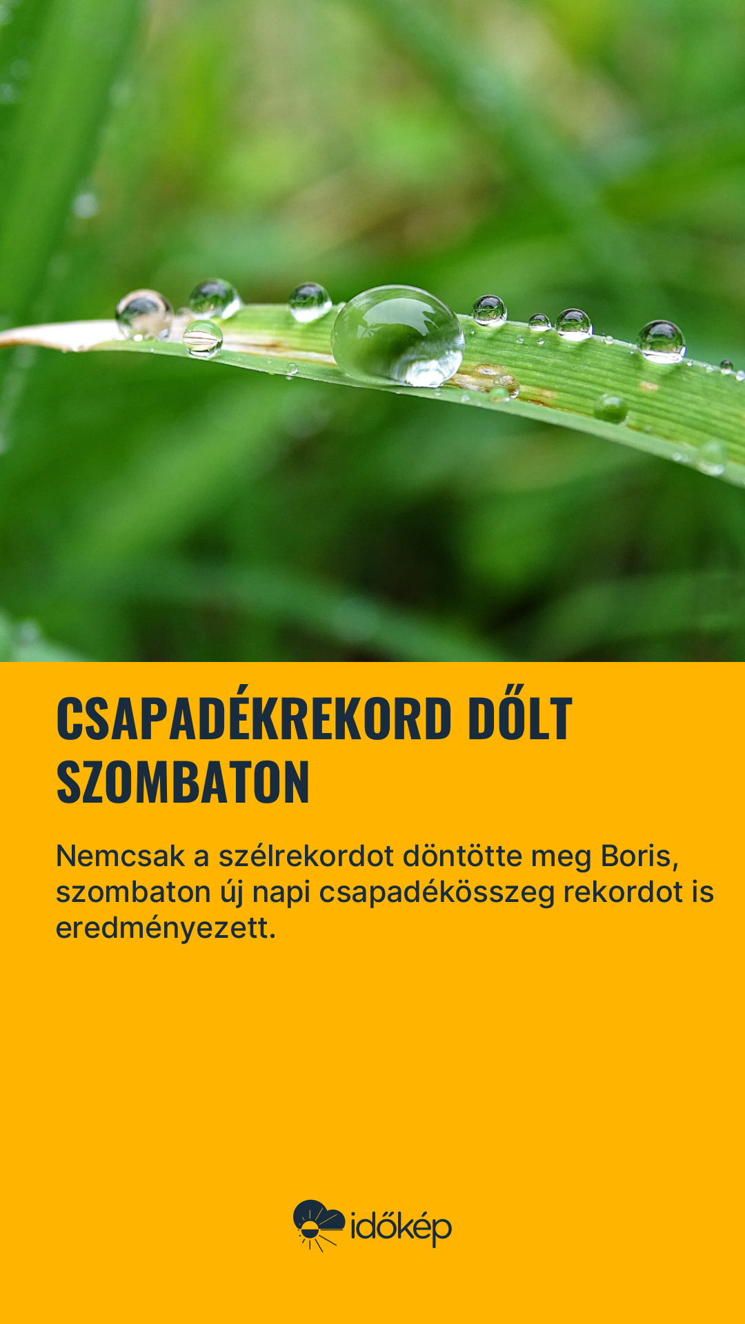 Csapadékrekord dőlt szombaton