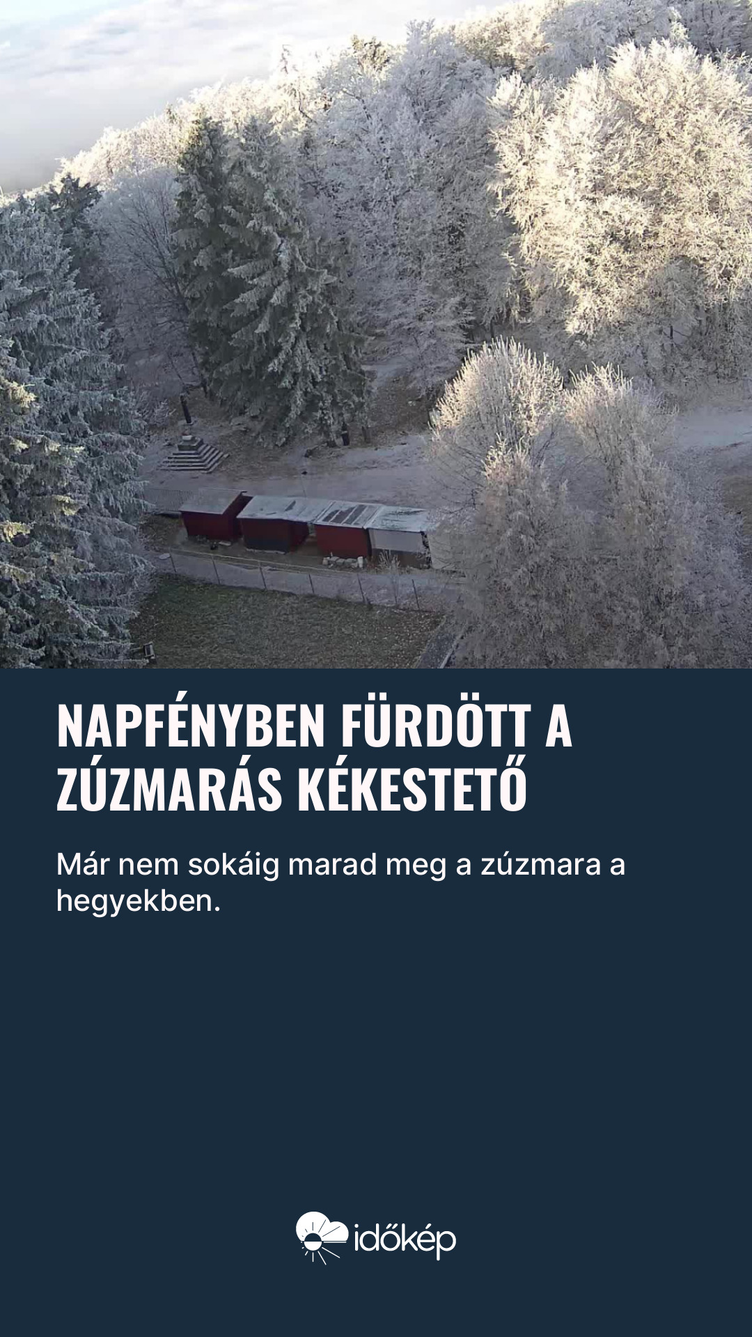 Napfényben fürdött a zúzmarás Kékestető