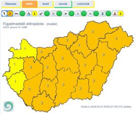 Szinte az egész ország narancs fokozatott kapott a heves zivatarok miatt