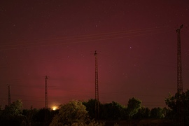 Sarki fény Szeged északi részéről