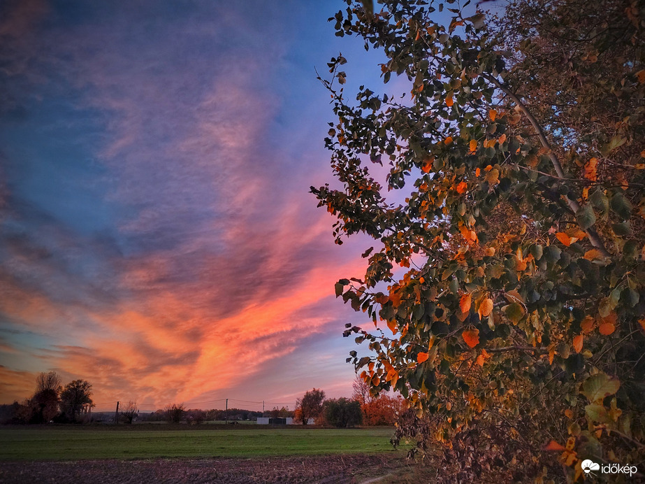 Alkonyati őszi festmény