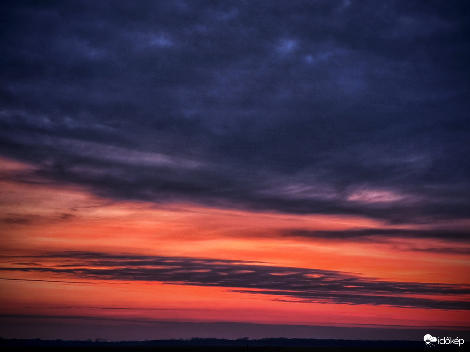 Kelvin–Helmholtz próbálkozás alkonyati színekben