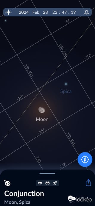 Február 28 Hold És Spica együttállás
