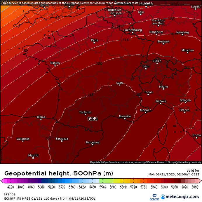 500 hPa 6000 m-en (5500 helyett) - 5 fokban